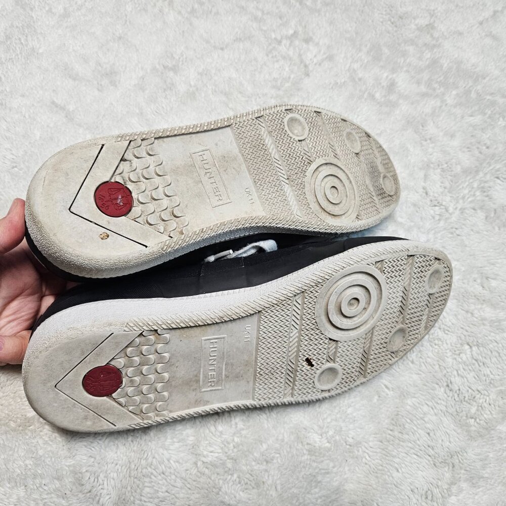 Hunter Black Canvas White Low Top Sneakers Men 12 Casual Classic Everyday Basic - Picture 6 of 8
